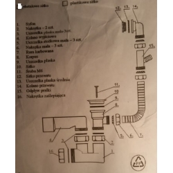 Syfon wannowy i brodzikowy standardowy, z przelewem
